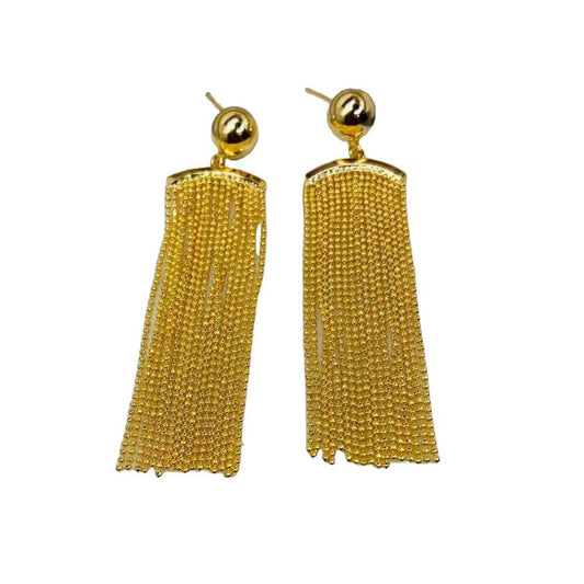 Gold Plated Tassel Earrings