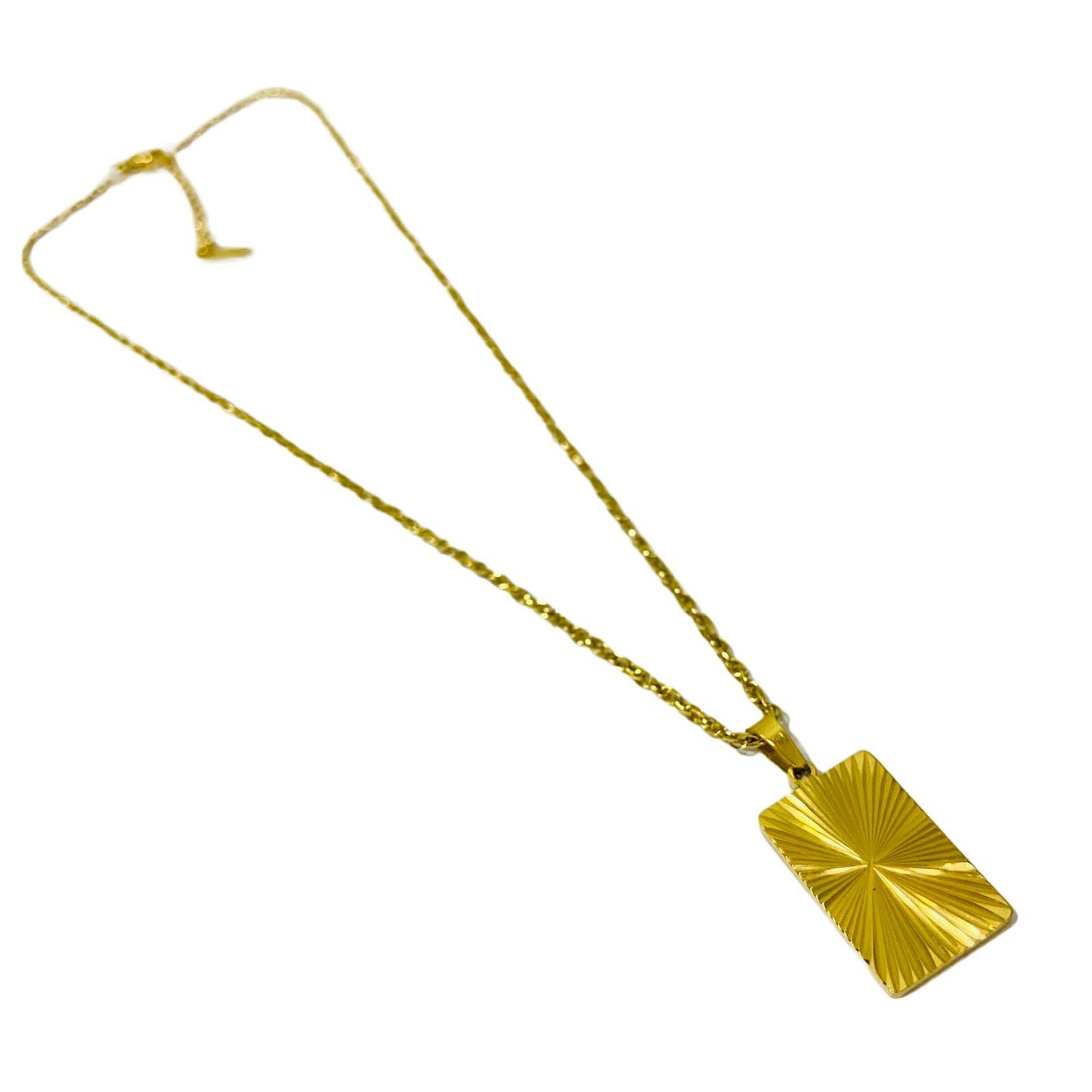 Gold Plated Chain | With Modern Brick Pendant | Latest Jewellery