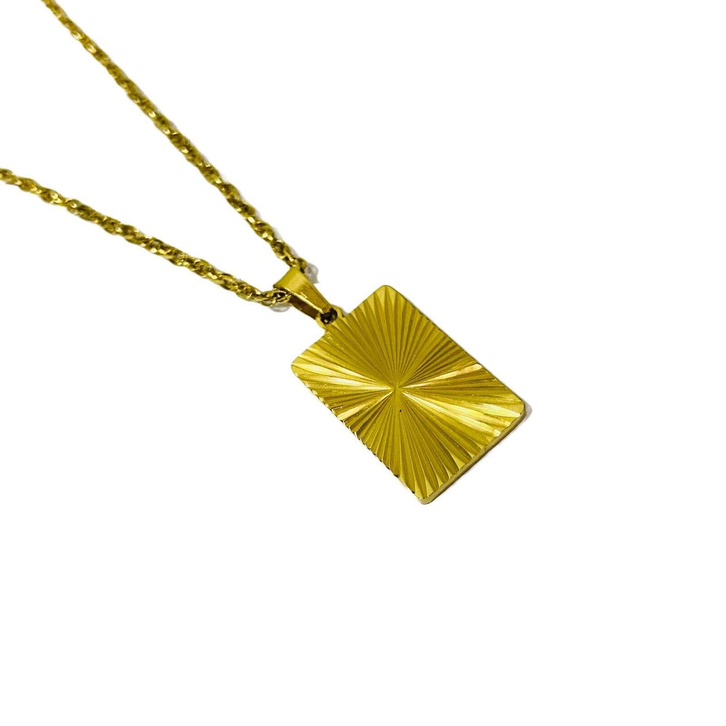 Gold Plated Chain | With Modern Brick Pendant | Latest Jewellery