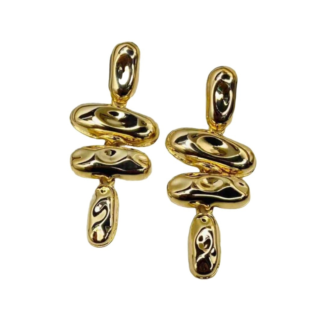 Hanging Stud Earrings | 18k Thick Gold Plating | Anti Tarnish | Water Resistant