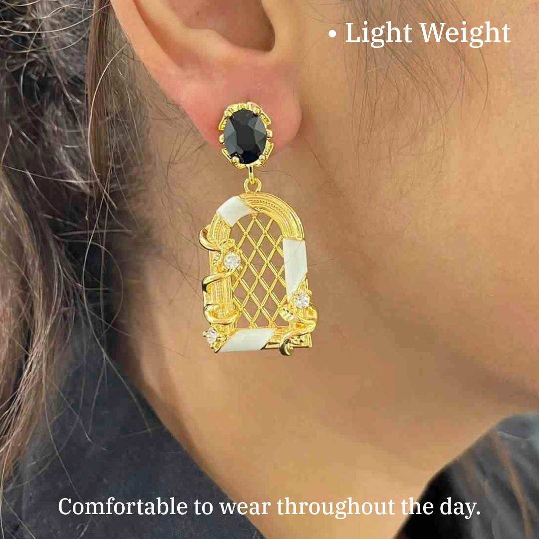 Earrings Windows Of Hope - Gold Plated - Premium Collection Fashion Jewellery August - September 2022 Western Jewellery