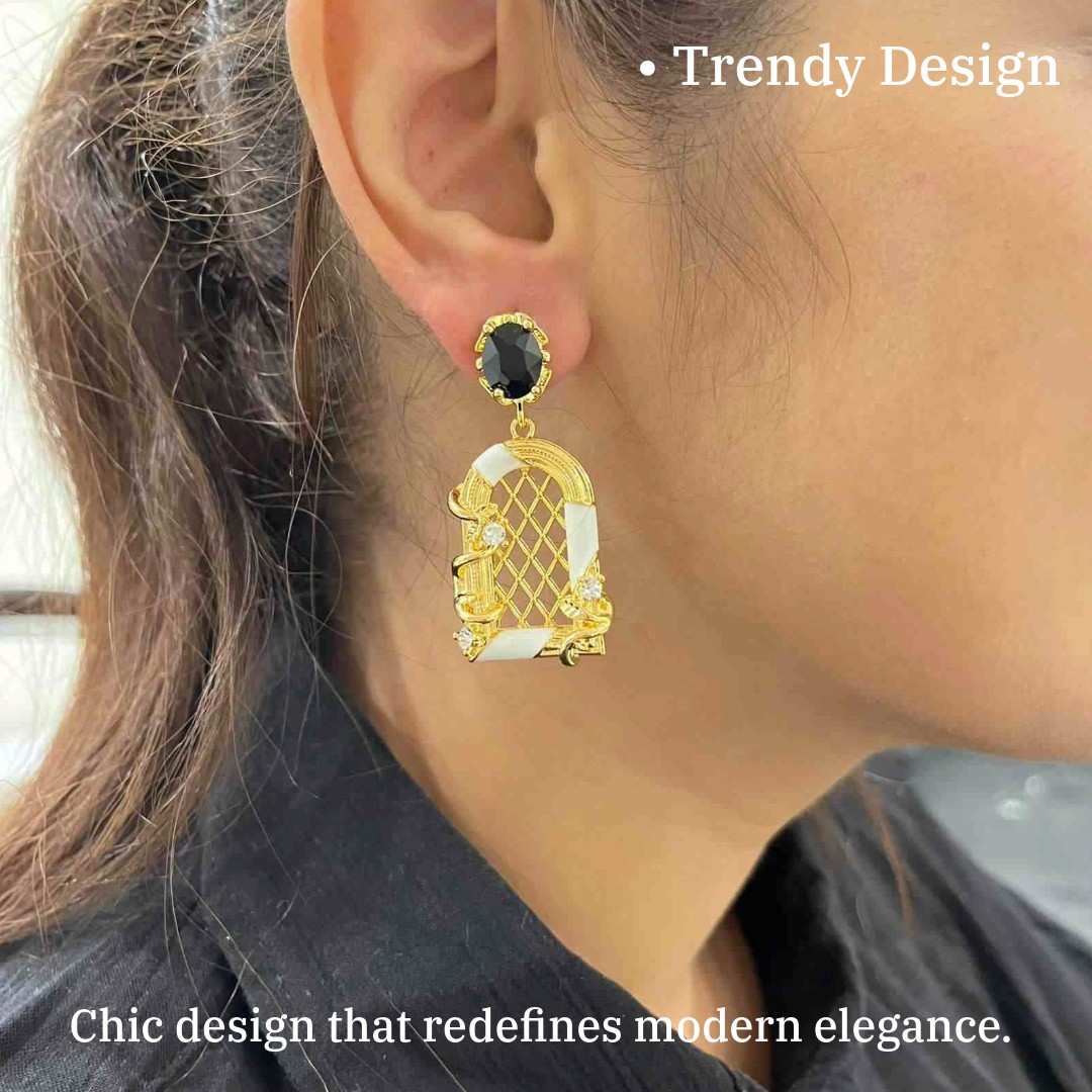 Earrings Windows Of Hope - Gold Plated - Premium Collection Fashion Jewellery August - September 2022 Western Jewellery