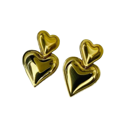 Small Heart Shaped Earrings Gold