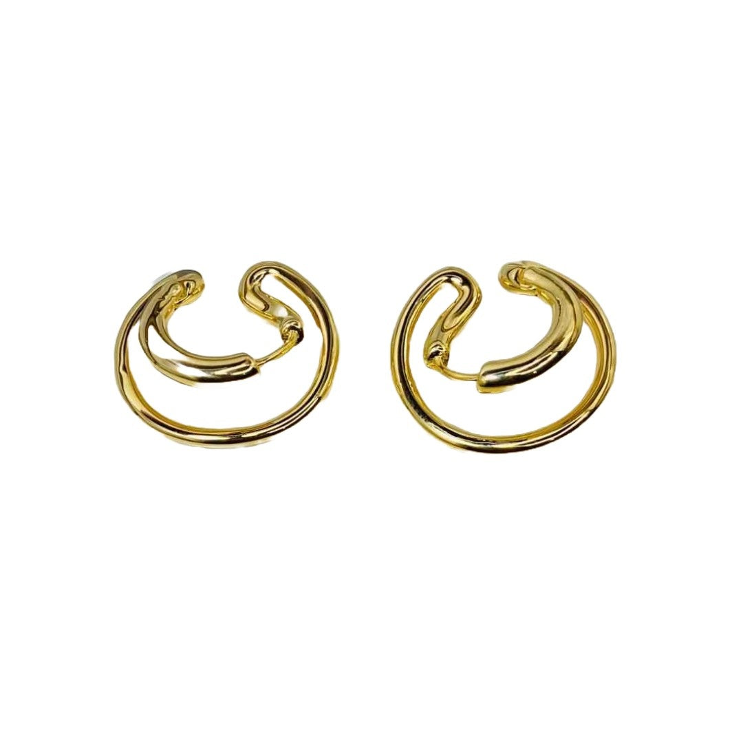 Gold Earrings Contemporary Design