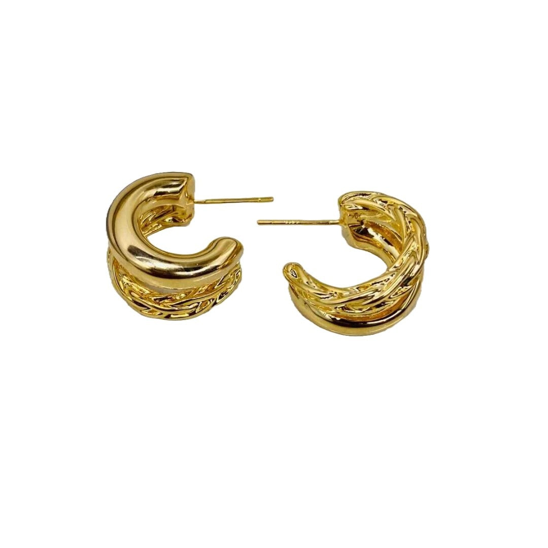 Gold Stud Earrings For Ladies