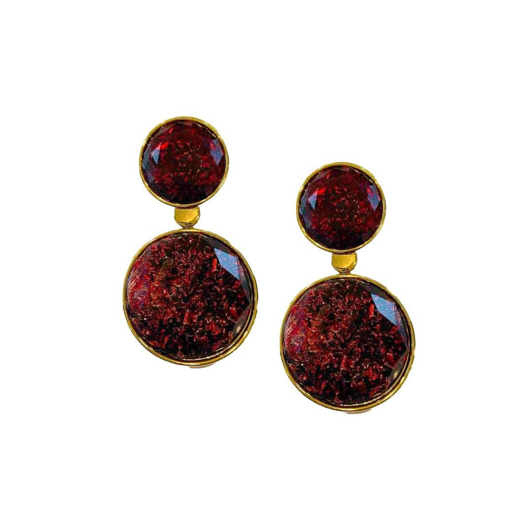 Mehroon Earrings | Double Drop Earrings | Fashion Jewellery  | Ruby Woo