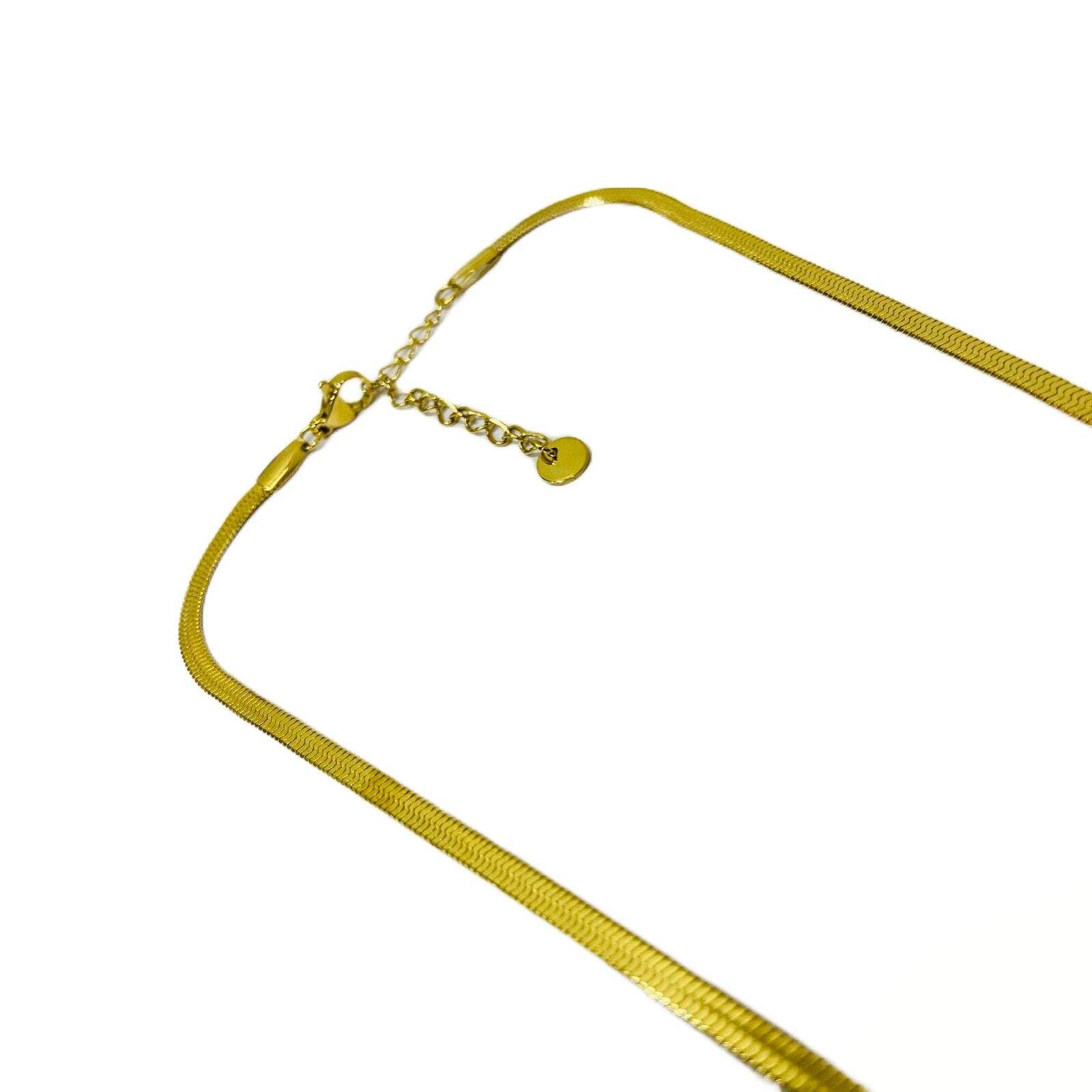 Gold Plated Necklace | With Artificial Diamonds | Snake Chain Jewellery