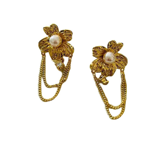 Gold Flower Earrings