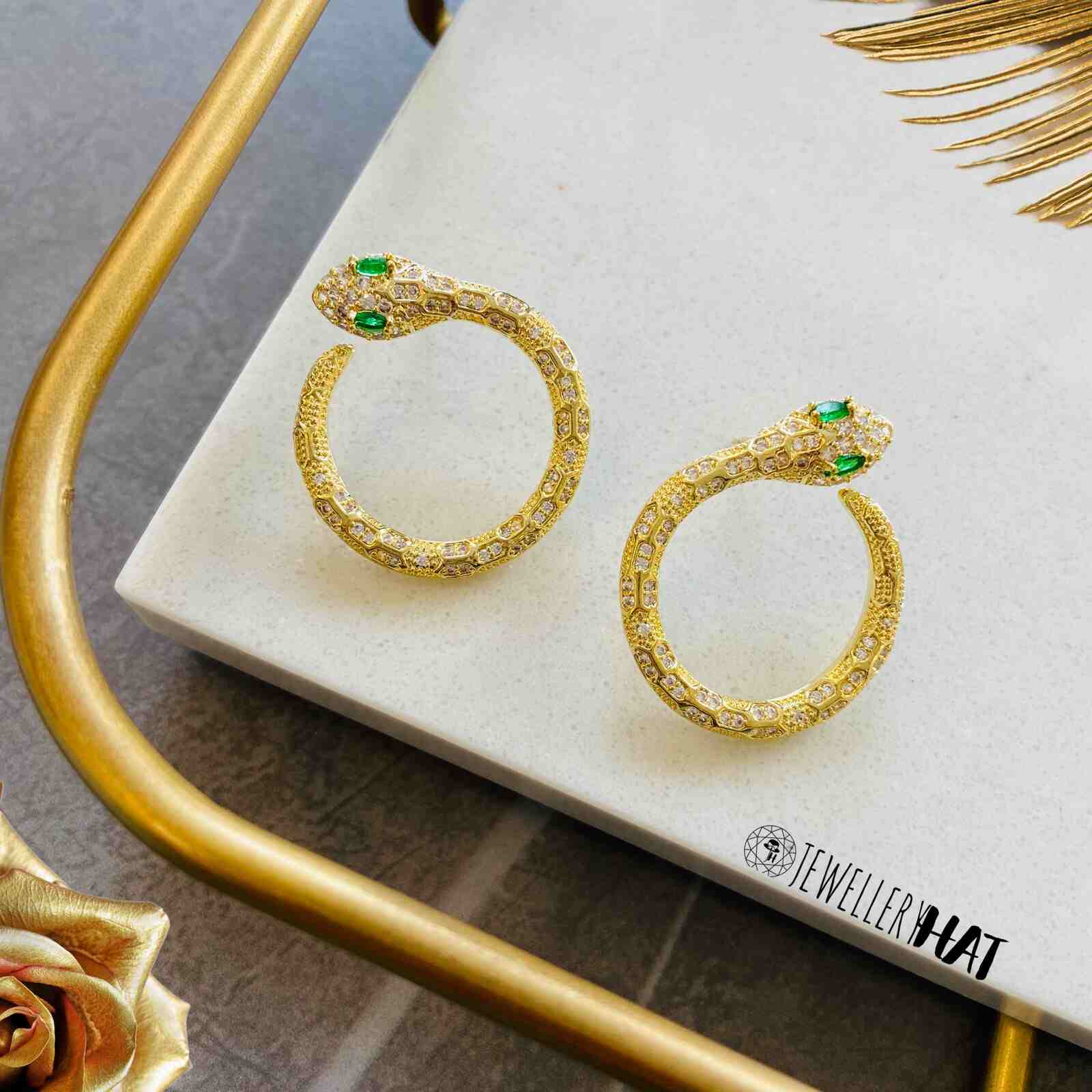 Gold Snake Earrings