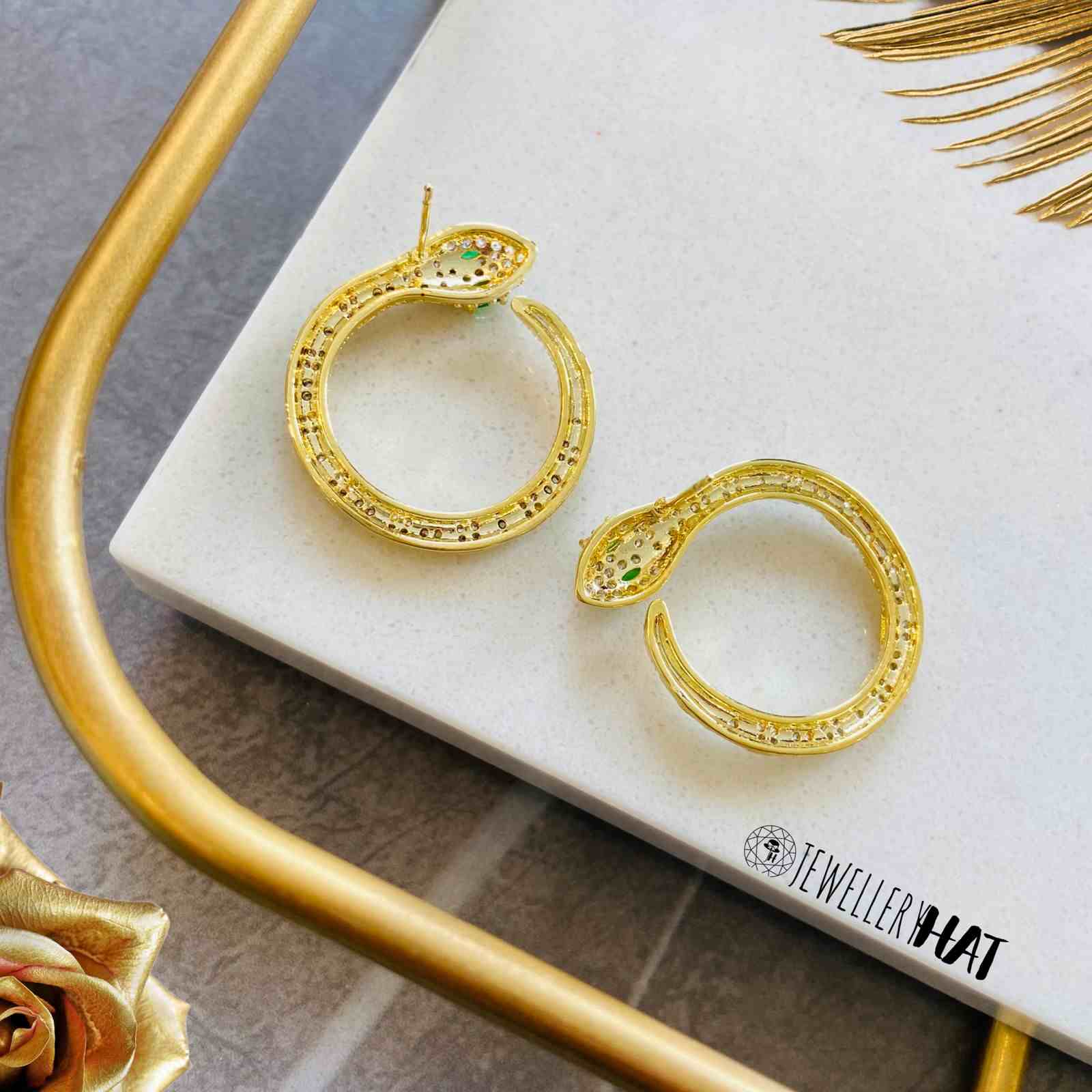 Gold Snake Earrings