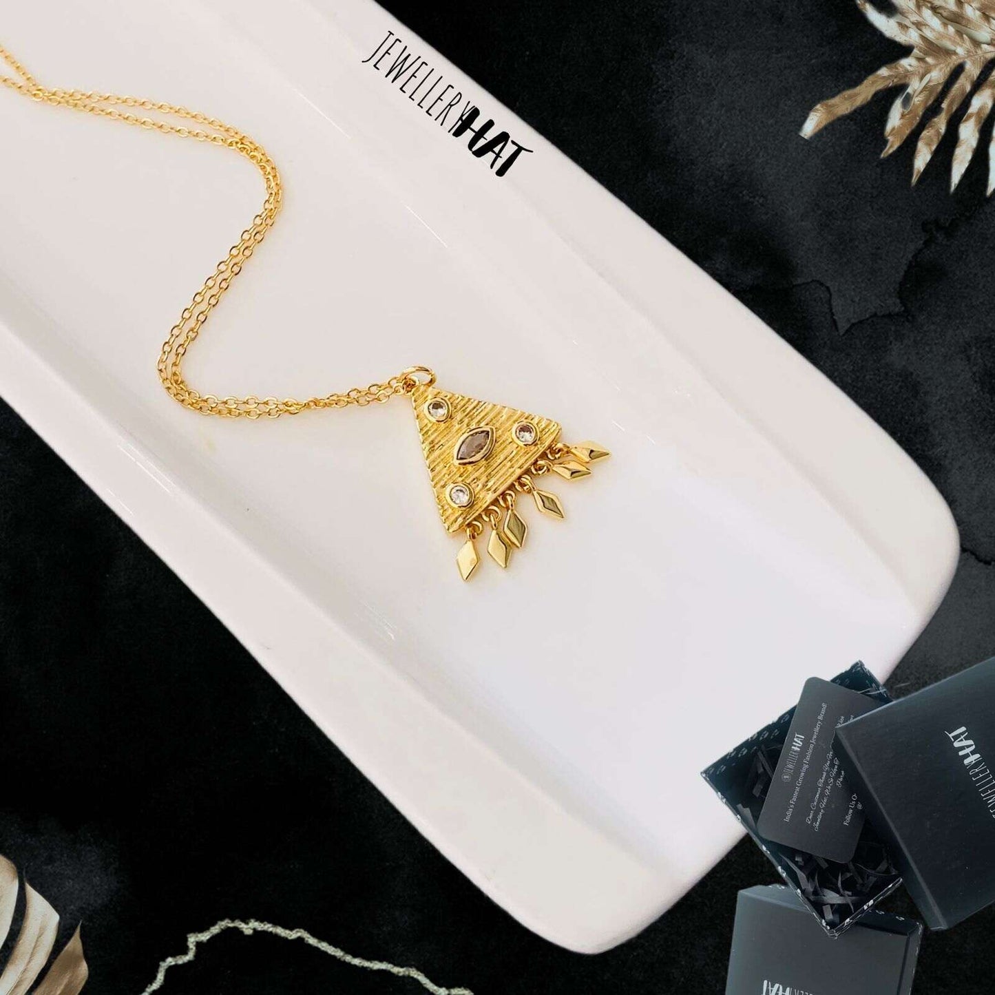 Gold Triangle Pendant | 18kgp Gold | Imitation Jewellery for Women