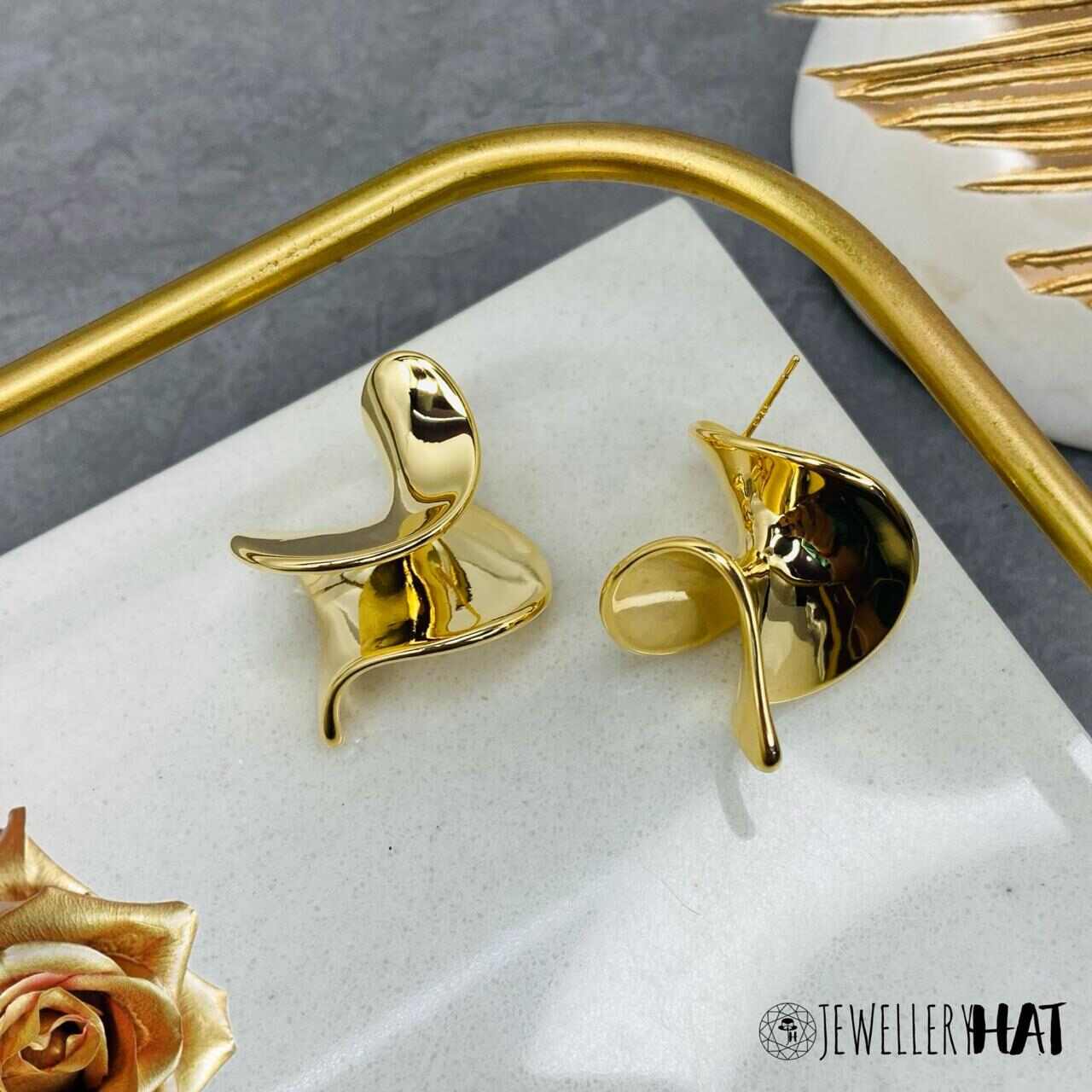 Gold Women Stud Earrings