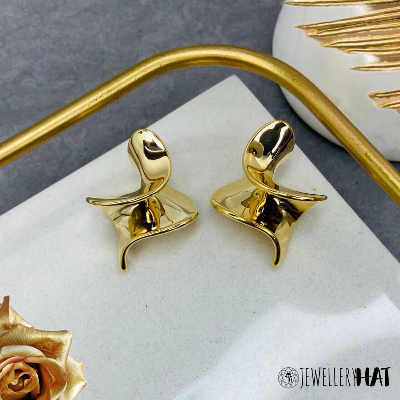 Gold Women Stud Earrings