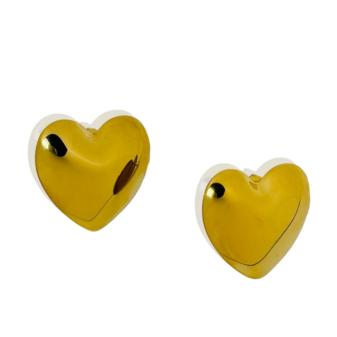 Gold Heart Stud Earrings