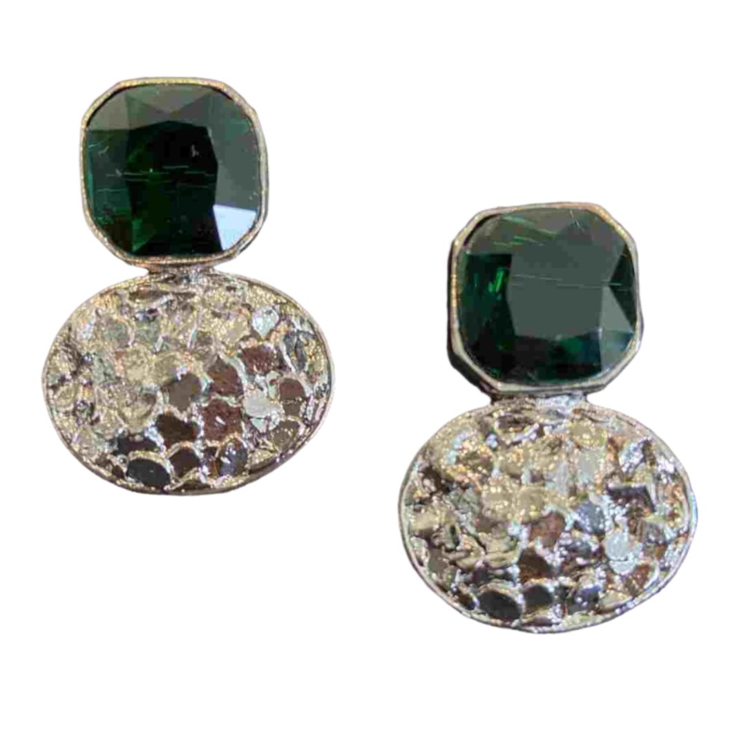 green stone earrings