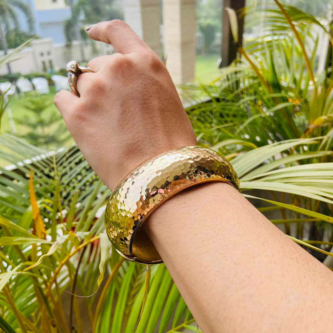 Hammered Kada Bracelets | Gold Kada