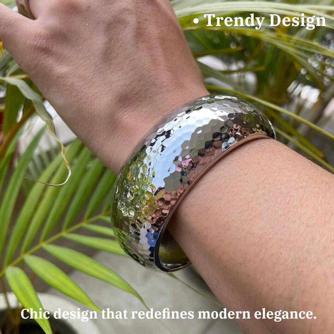 Hammered Kada Bracelets | Silver  Kada