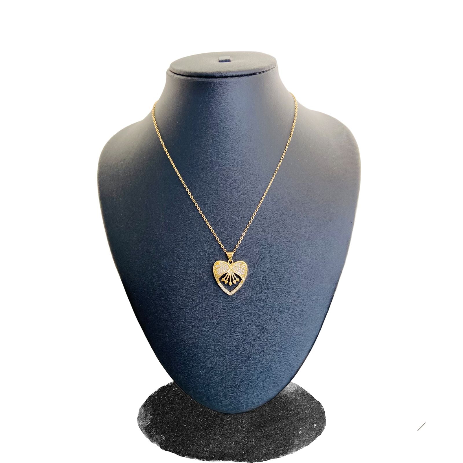 Heart Shape Pendant Gold | 18k Gold Filled | Costume Jewellery for Ladies