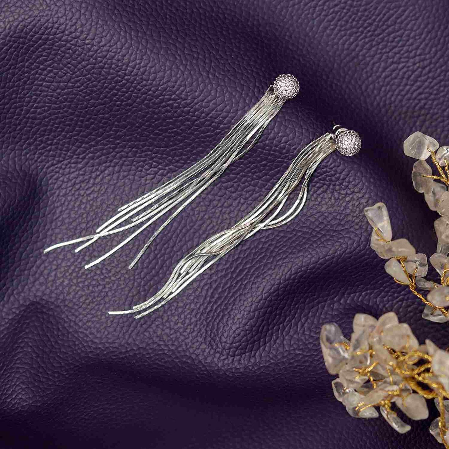 Heavy Long Earrings | Silver Plated Earrings for women | Artificial Jewelry