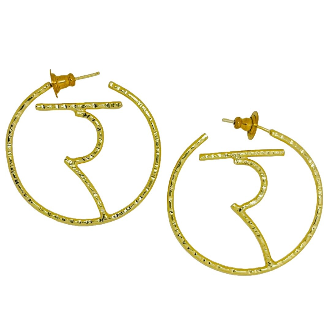 र Hindi Earrings | Gold Plated | र Hindi letter earrings | Hindi Ra Earrings