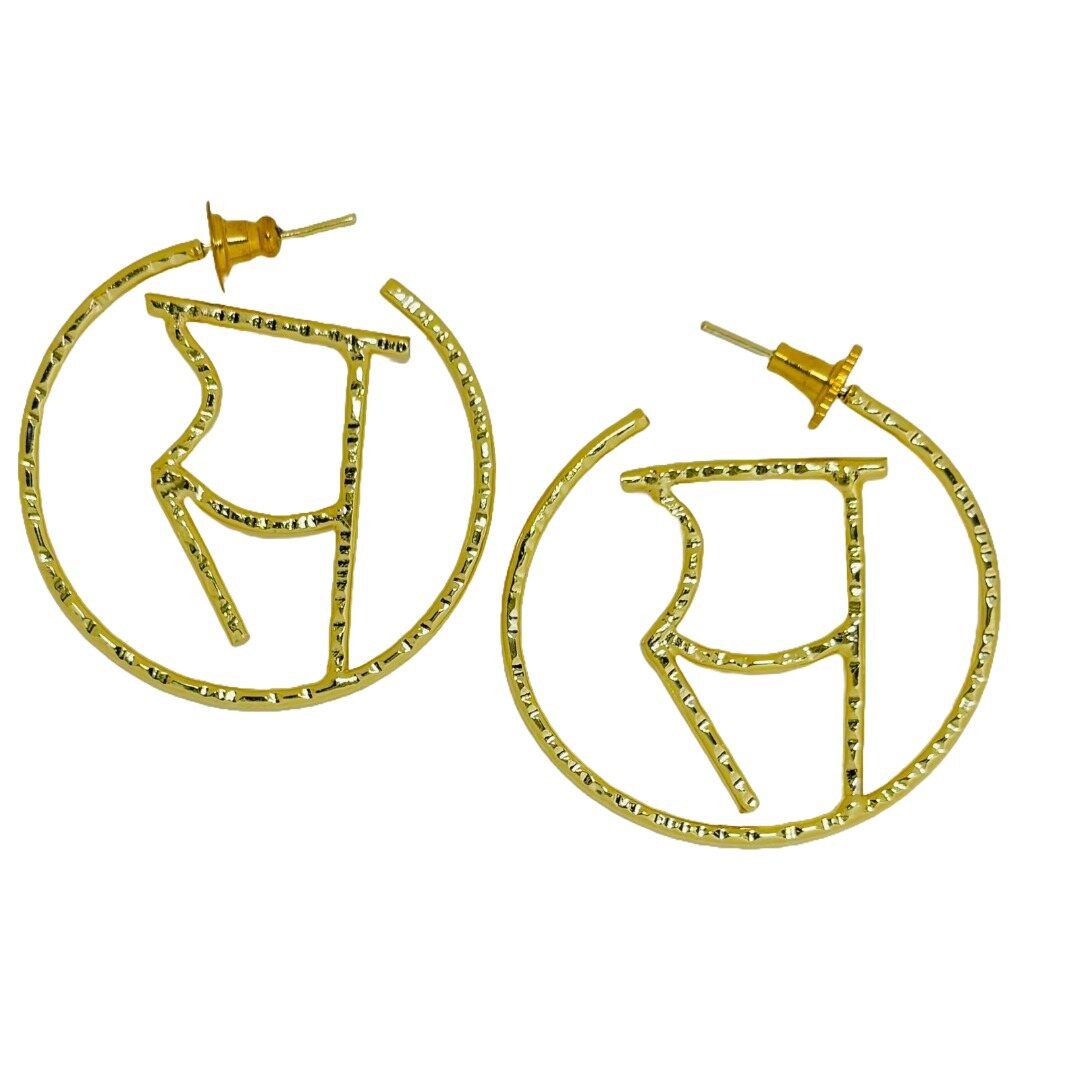 स Hindi Earrings | Gold Plated | स Hindi letter earrings | Hindi Sa Earrings