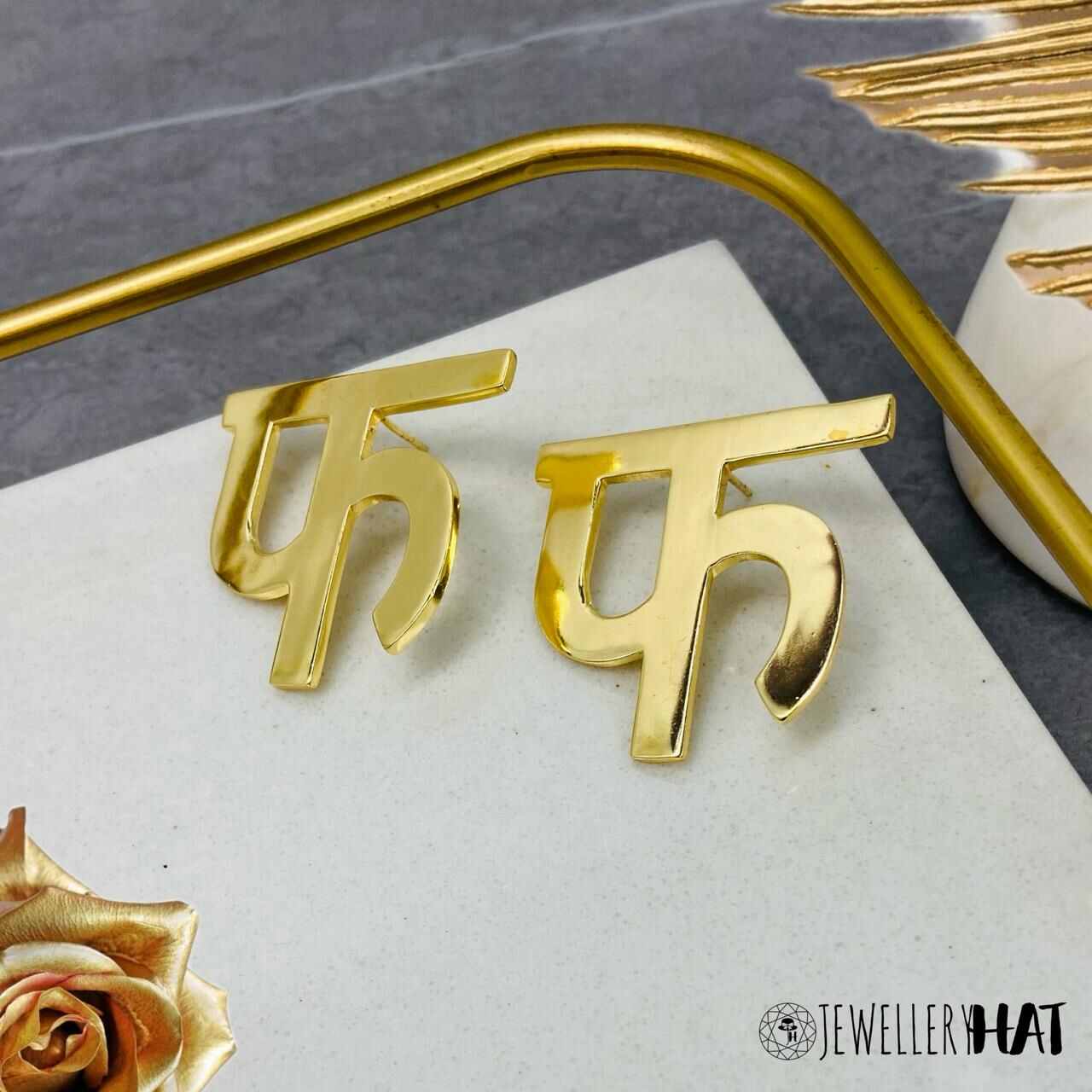 Hindi Letter Earrings