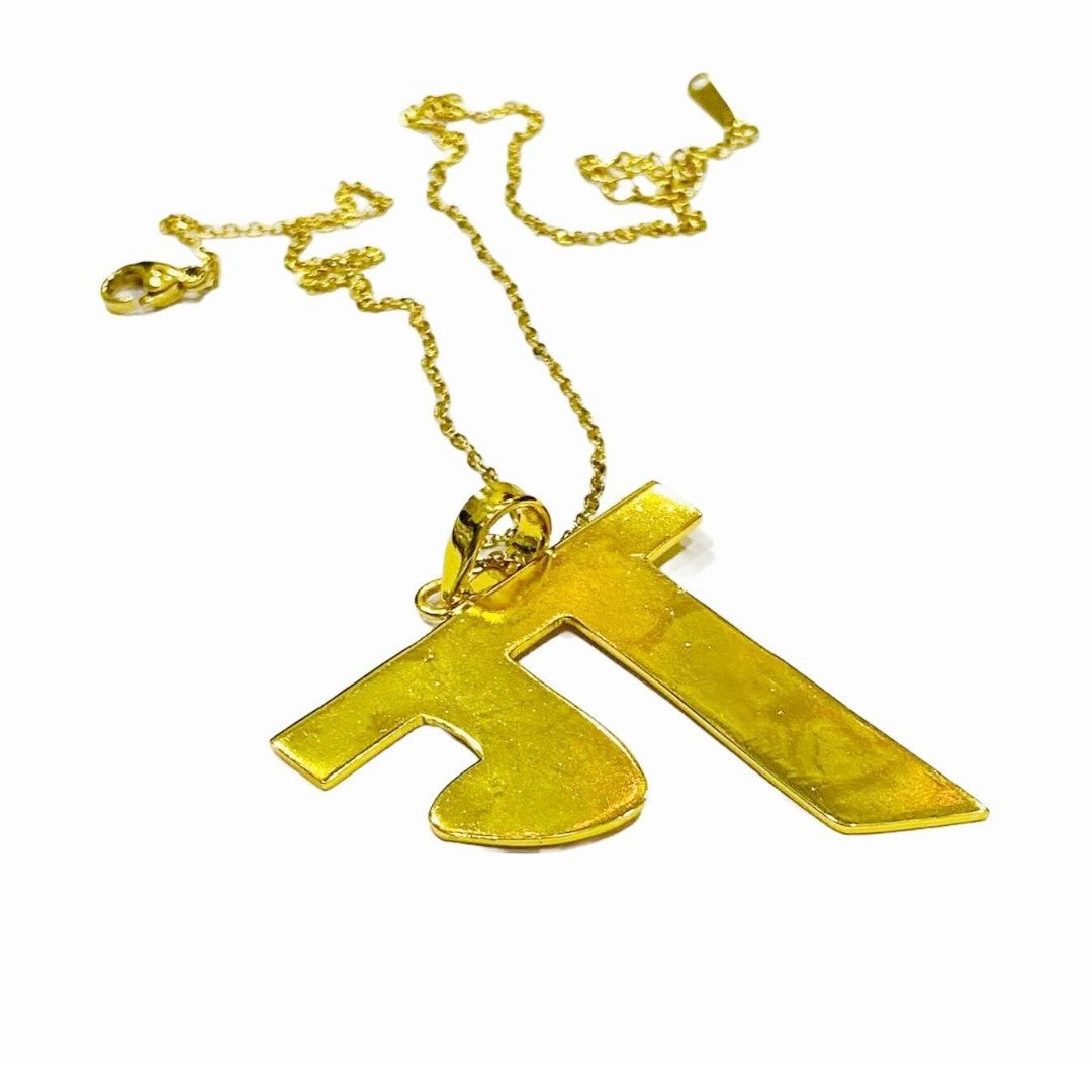 Gold Initial Pendant | Hindi Necklace | Costume Jewellery | ग Necklace