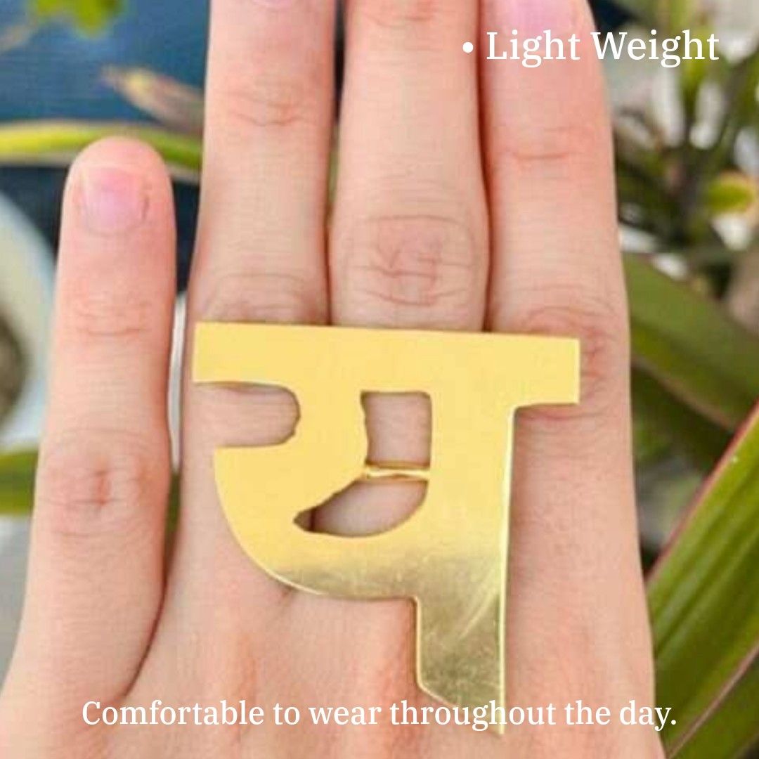 Alphabet in Hindi | Adjustable Ring | Customised Jewelry