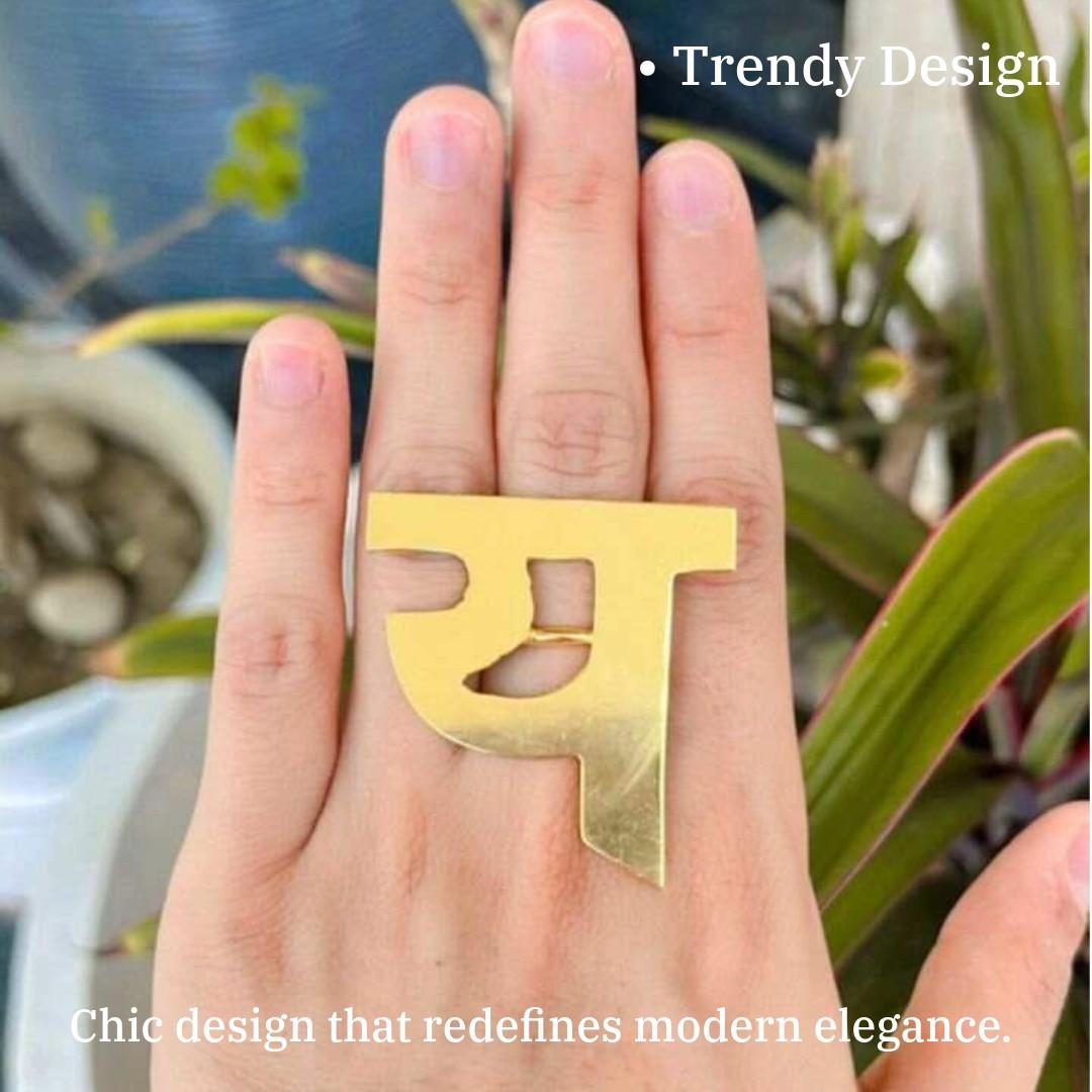 Alphabet in Hindi | Adjustable Ring | Customised Jewelry