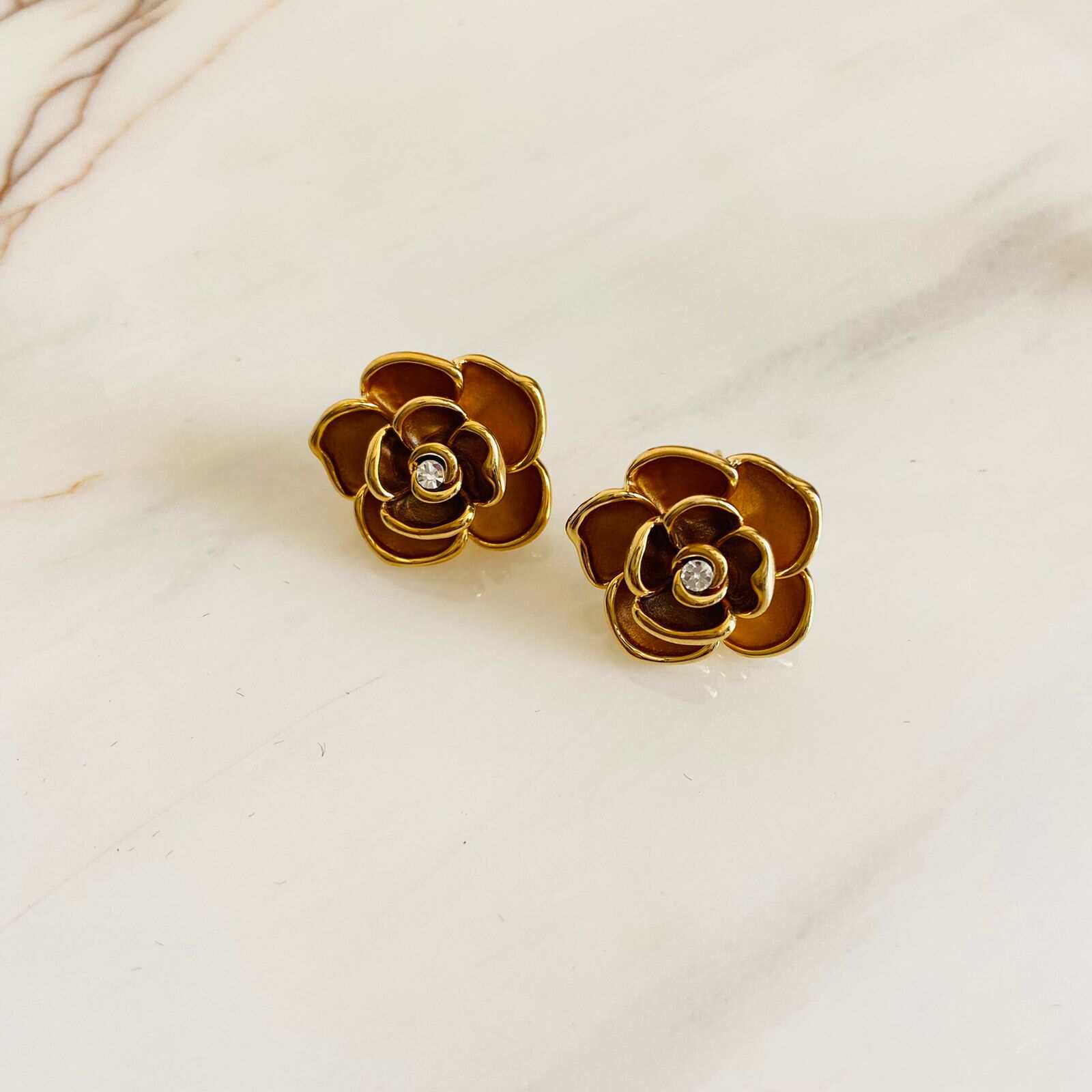 Jewellery Hat® Mini Flowers Earrings For Women - Gold Plated Earrings