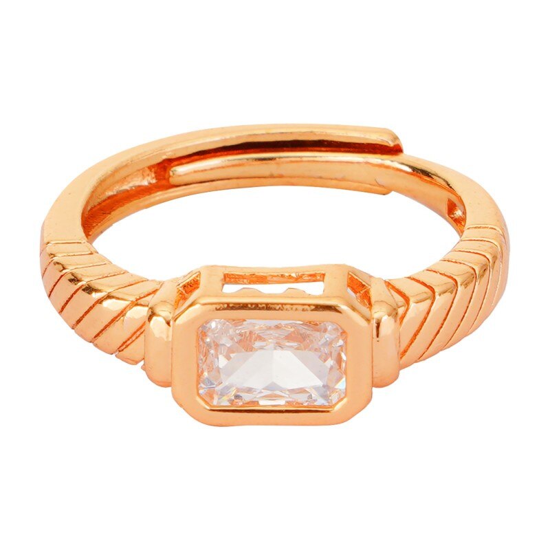 Ladies Ring Design Gold With  White Crystal Stone | Best Imitation Jewellery Online