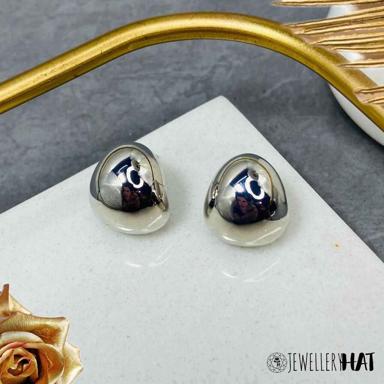 Ladies Silver Stud Earrings