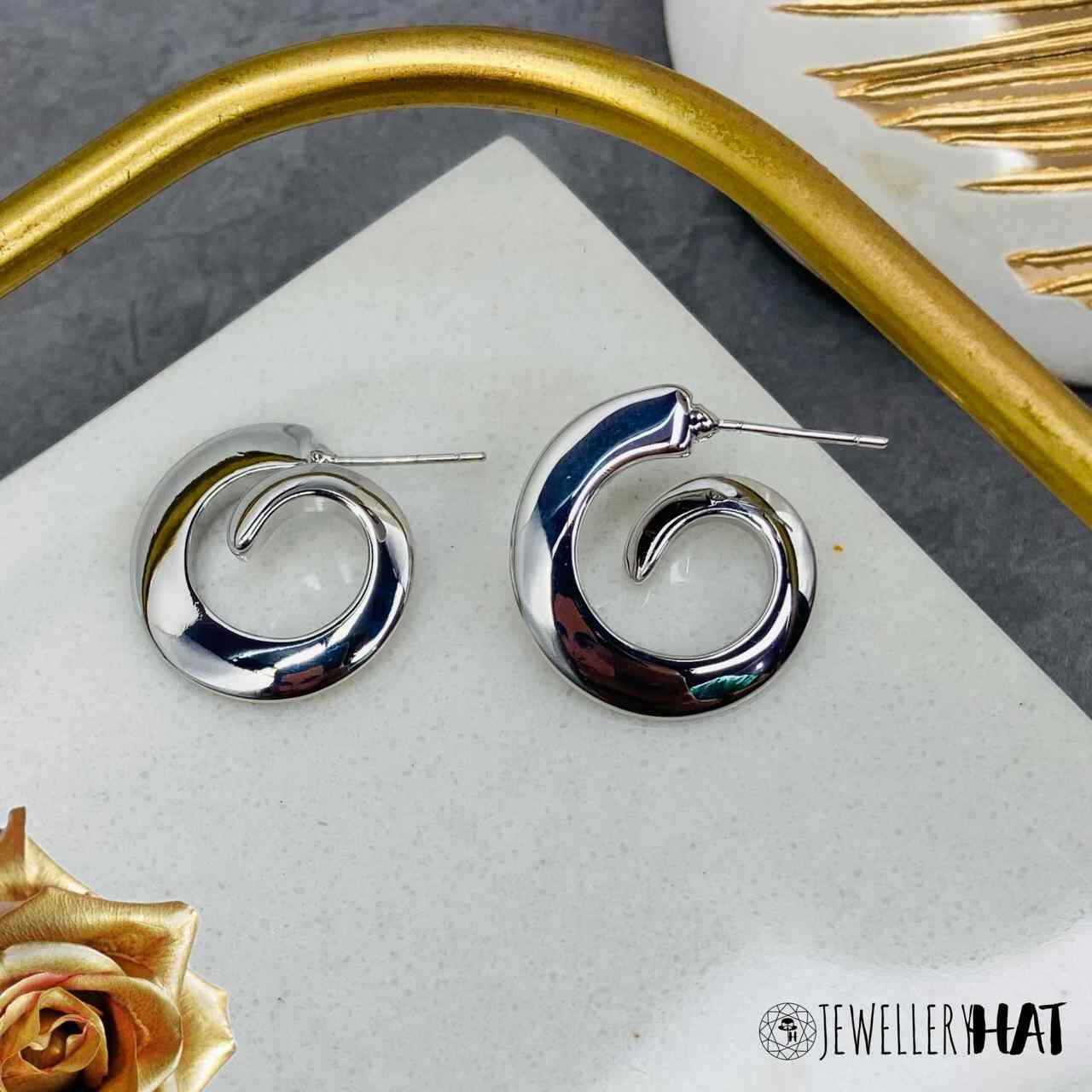 Ladies Stud Earrings Silver