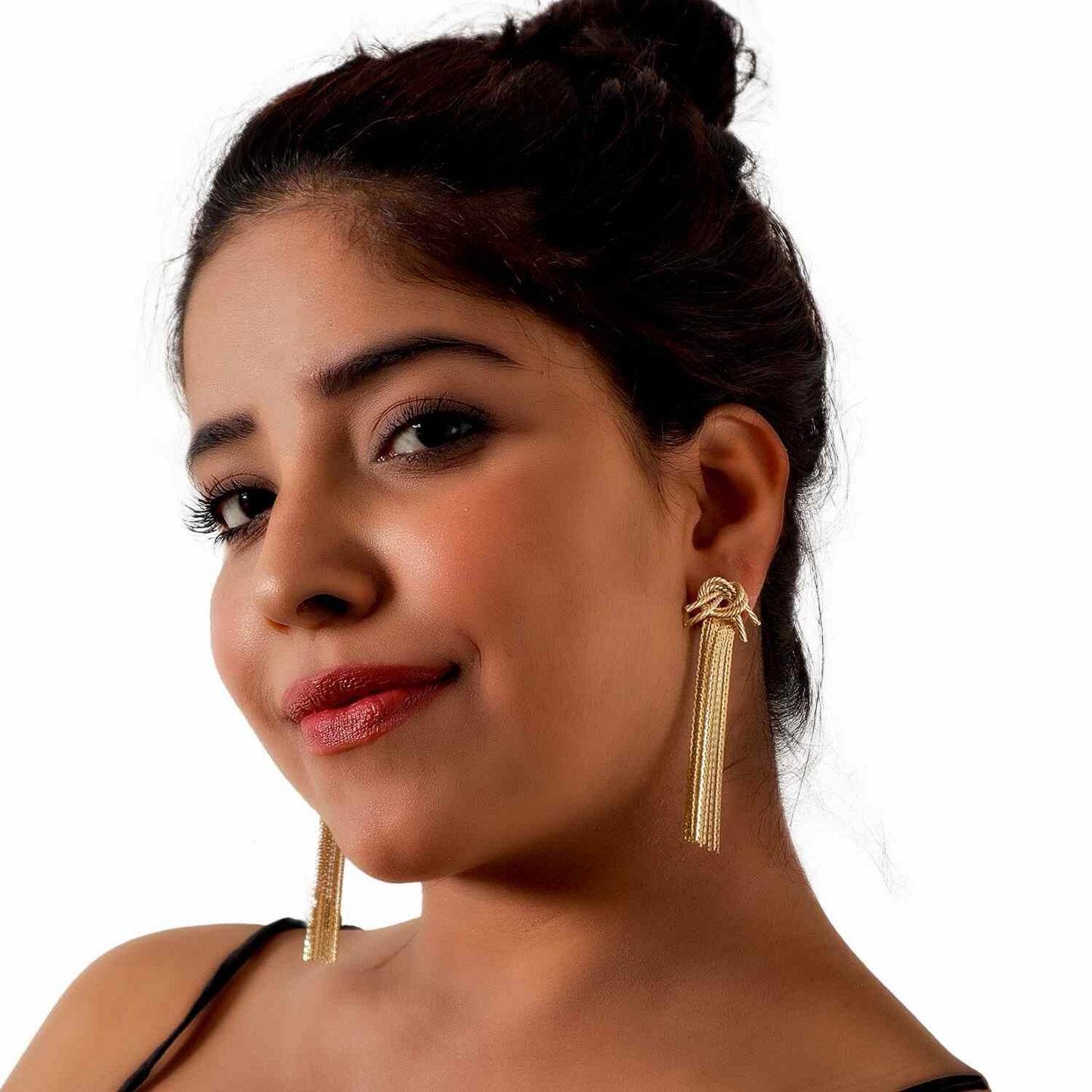 Long Earrings Gold Jewellery | Tassel Earrings for Women | Costume Jewelry