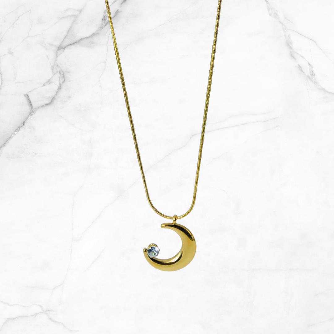 Moon Pendant | Gold Plated Necklace | Anti Tarnished