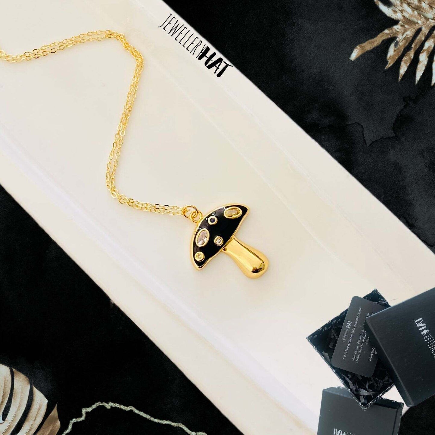 Mushroom Chain | Black Mushroom Jewellery | Fashion Jewellery for Women