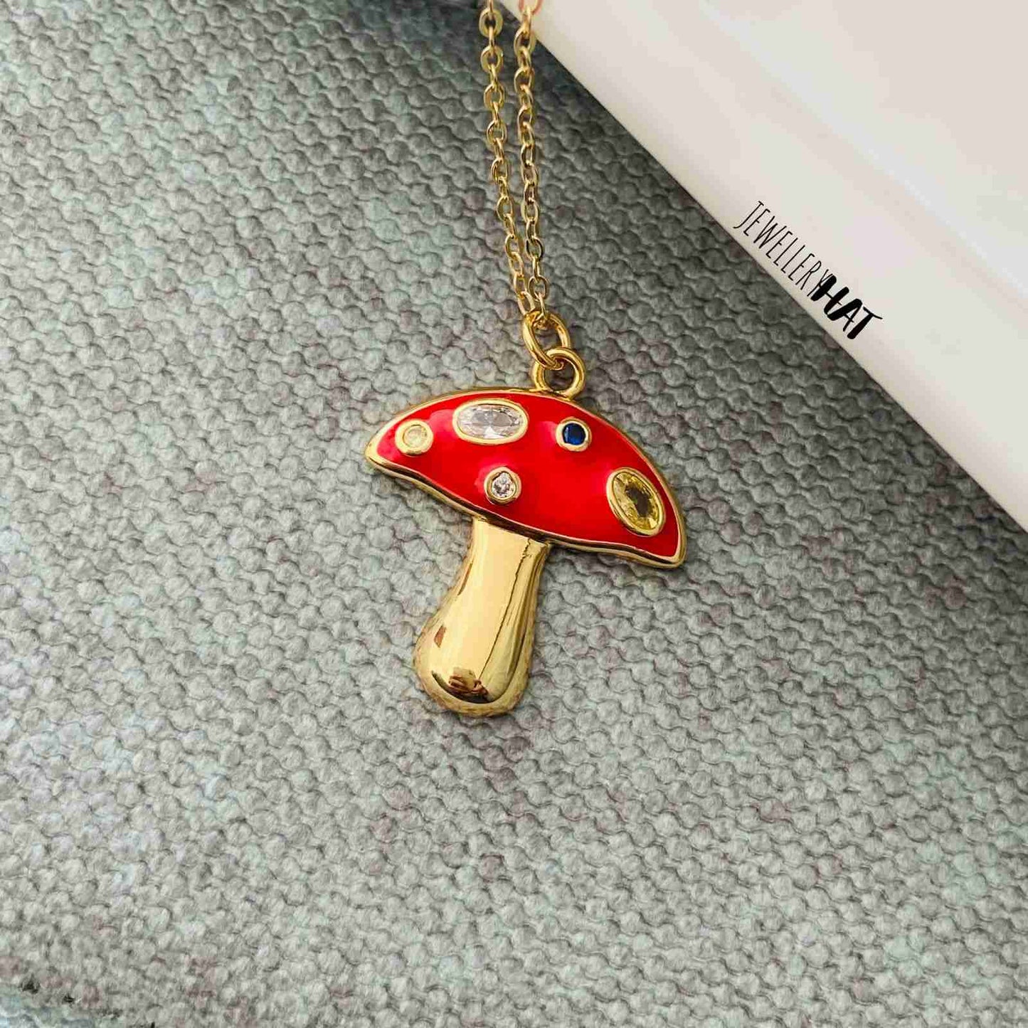 Mushroom Locket | Red Mushroom Chain | Western Jewellery for Lady