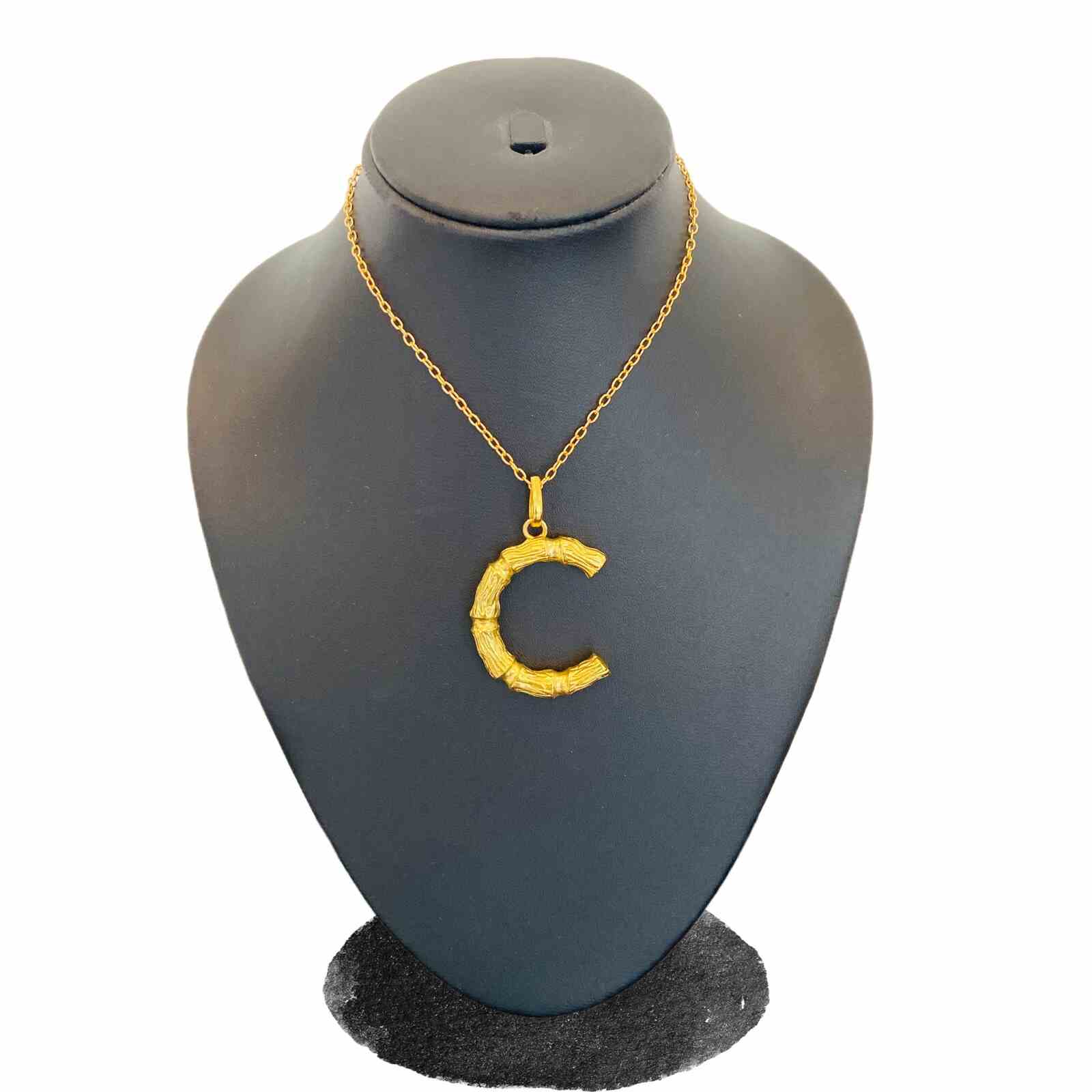 Name Locket | C Alphabet Gold Necklace | Initial Necklaces