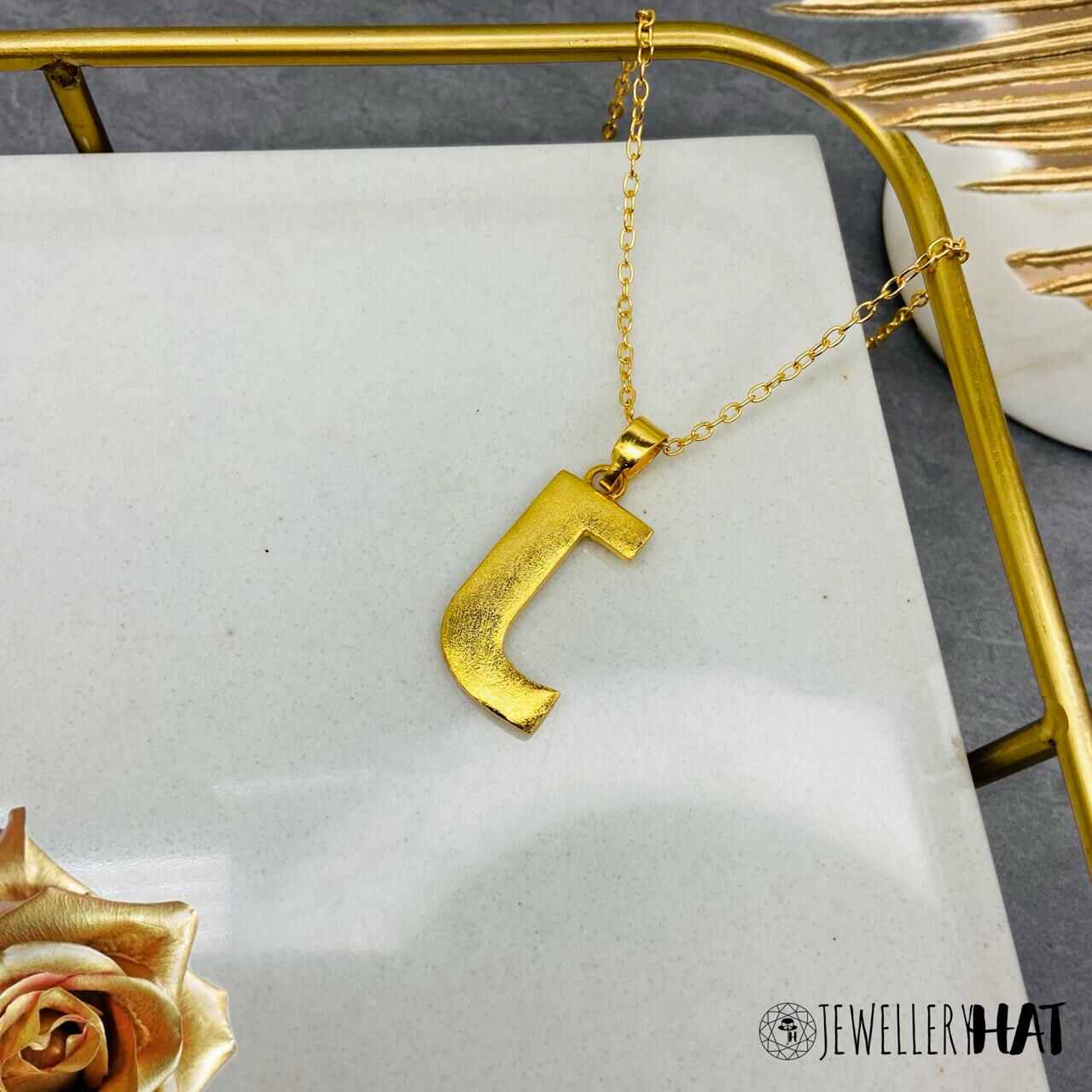 Names for Necklaces | Gold Plated J Word Necklace for Girls | Initial Jewellery