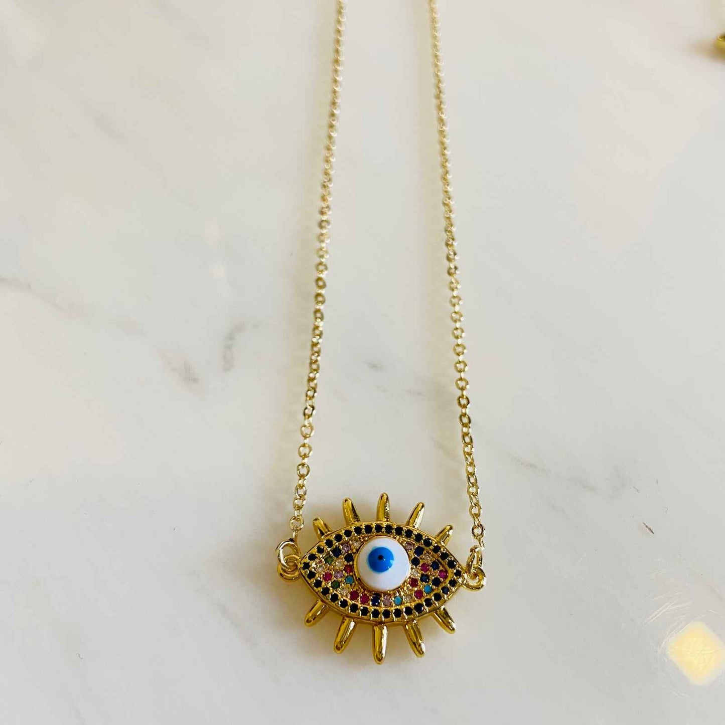 Nazar Locket | Gold Plated Evil Eye Necklace for Women | Artificial Jewellery