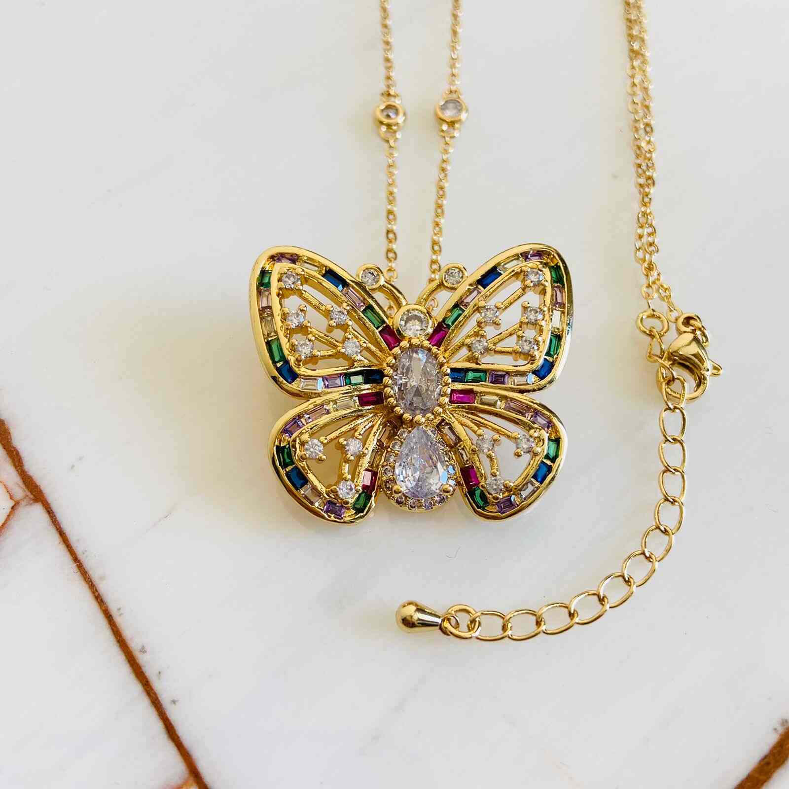 Necklace Rainbow Butterfly - Premium Collection Fashion Jewellery November 2022 Western Jewellery For Girls