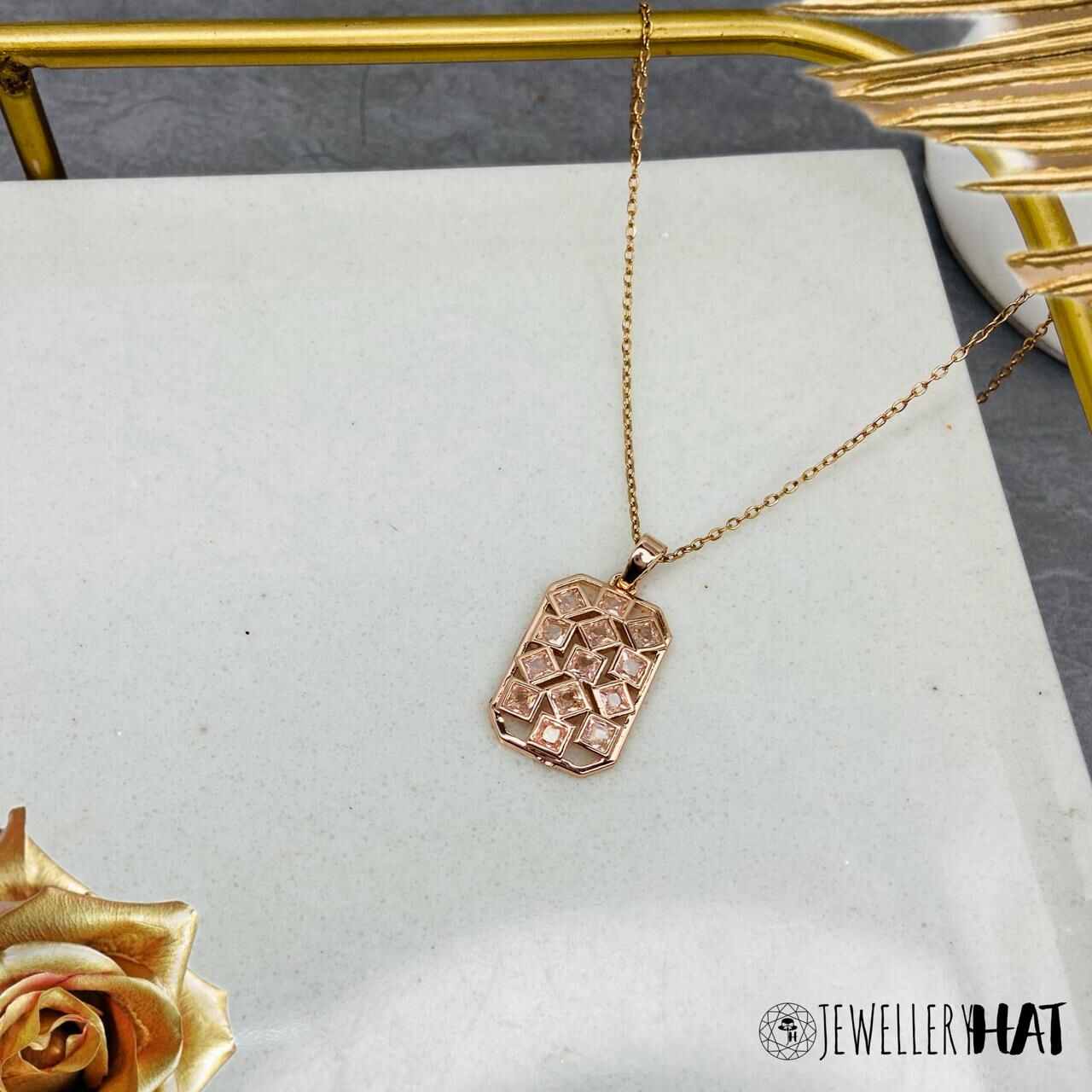 Necklace in Rose Gold | Rose Gold Plated Necklace for Women | Artificial Jewellery