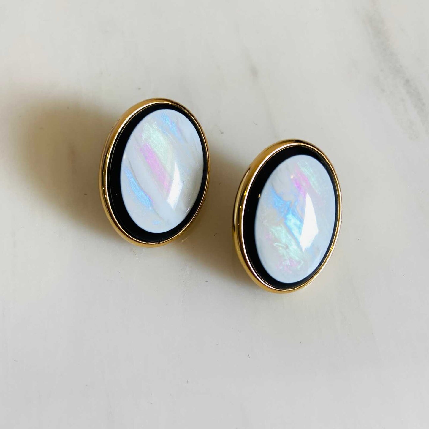 Oval Earrings Cat Eye Studs Extra Large Gold Plated Earrings - Premium Collection Fashion Jewellery October 2022 Western Jewellery