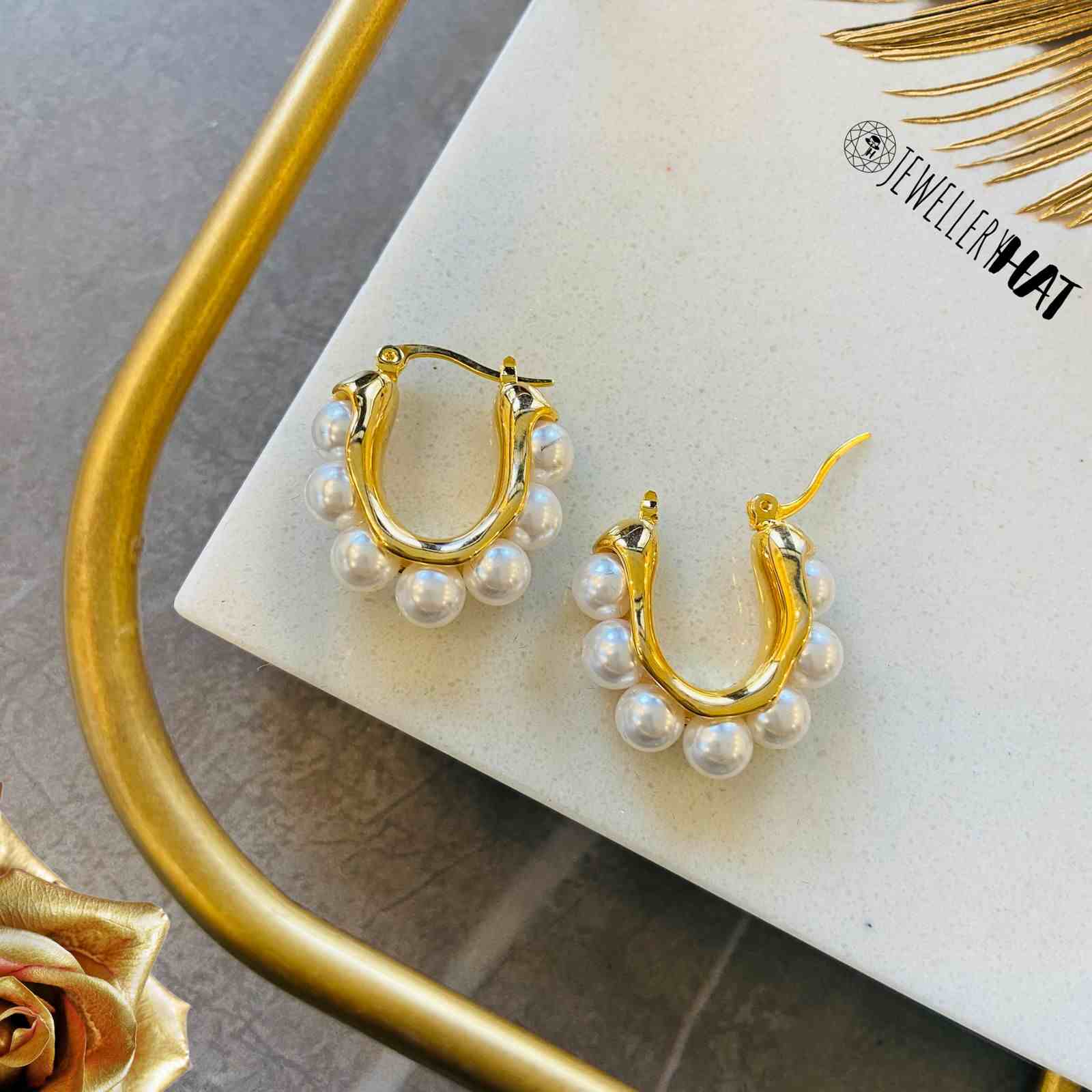 Shiny Hoop Earrings Three Layer Design Embellished - Temu