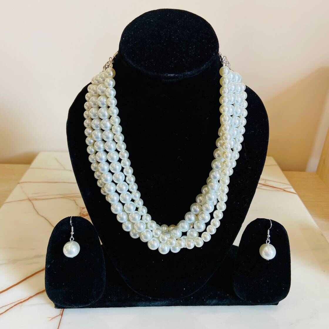 Pearl Necklace Set | Earrings Included | By Jewellery Hat® | Fashion Jewellery