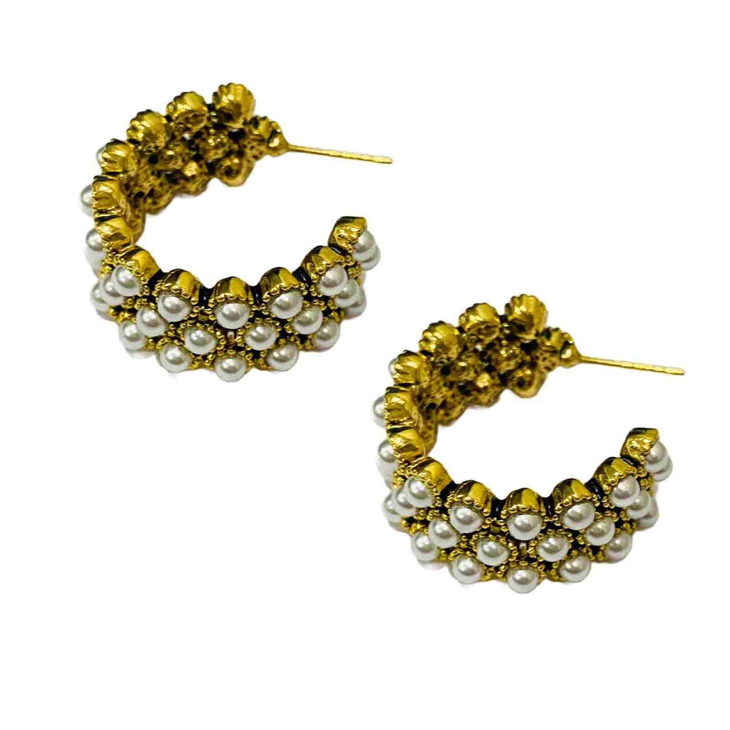 Pearl Studs | Gold Plated Earrings for Women | Artificial Jewelry