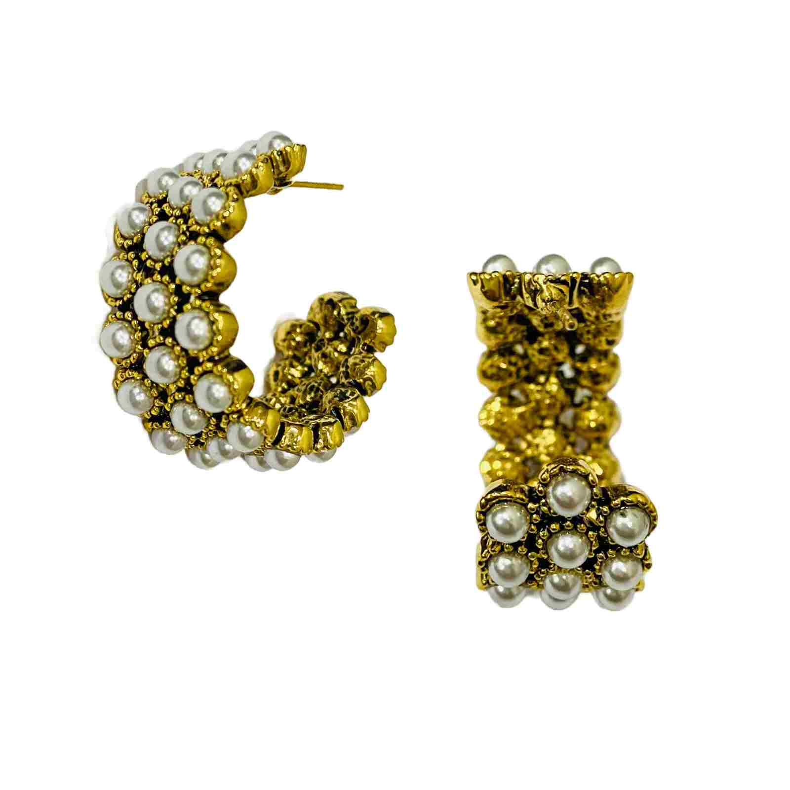 Pearl Studs | Gold Plated Earrings for Women | Artificial Jewelry
