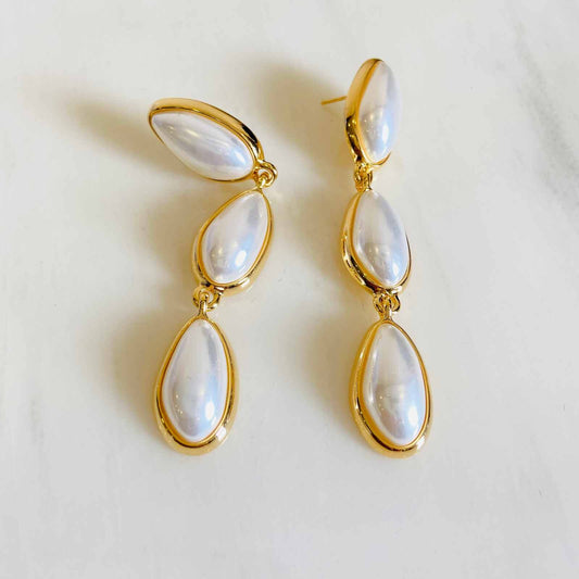 Pearl Tassel Earrings - Gold Plated Earrings - Premium Collection Fashion Jewellery October 2022 Western Jewellery