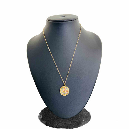 Pendant Gold Round | 18k Gold Plated | Artificial Jewellery for Girls