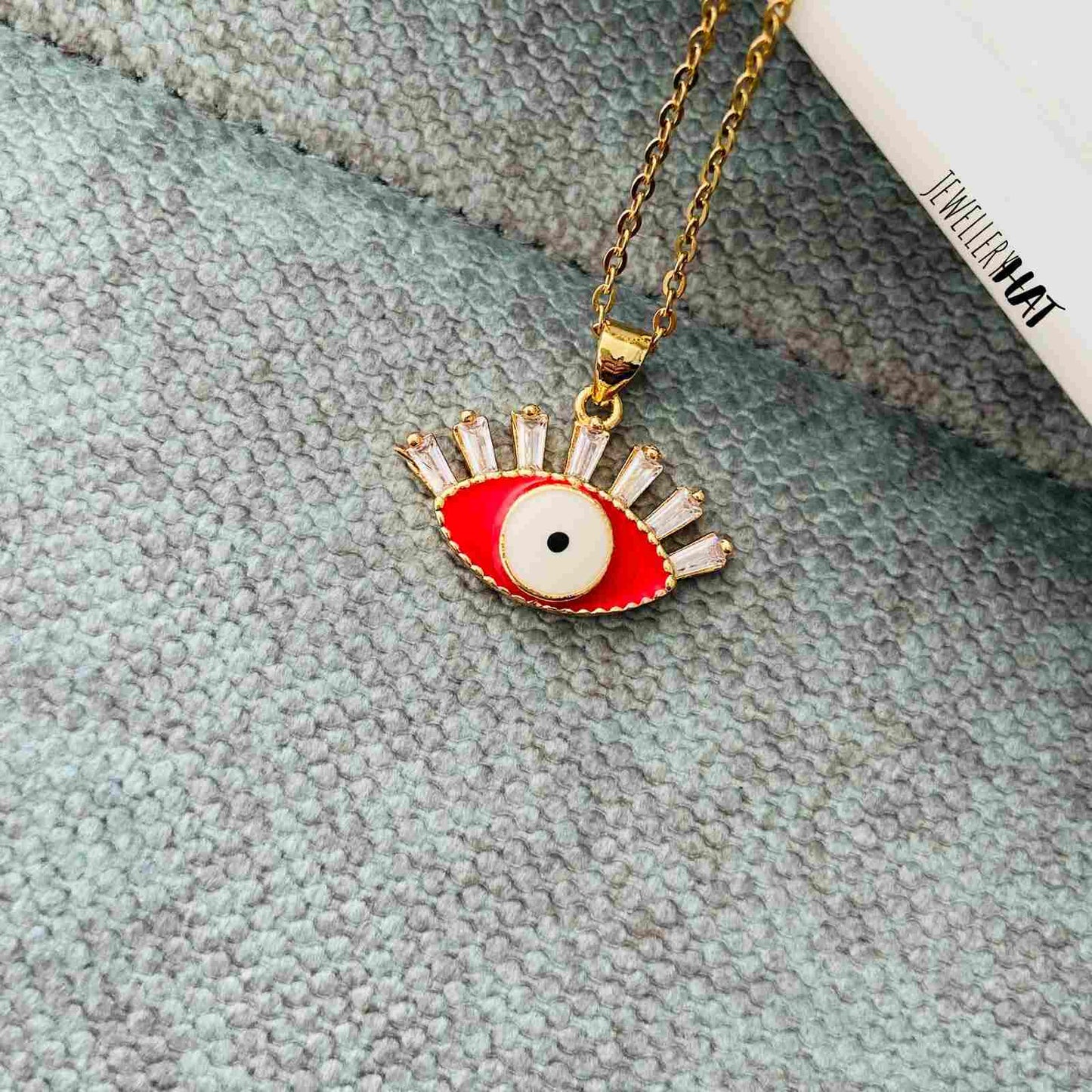 Pendant with Eye | Red Evil Eye Pendant | Imitation Jewellery for Women